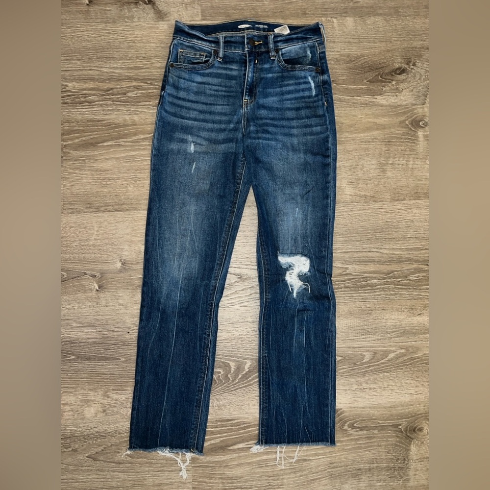 Old Navy Women's Dark Blue Straight Leg Jeans